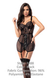 Mapale 7488 Babydoll with Matching G-String Color Black