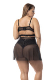 Mapale 7489X Two-in-One Babydoll and Two Piece Set Color Black