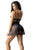 Mapale 7489 Two-in-One Babydoll and Two Piece Set Color Black