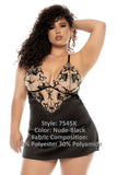 Mapale 7545X Laurel Babydoll Plus Color Nude-Black