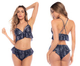 Mapale 7584 Two Piece Pajama Set Color Sapphire Blue Prints