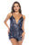 Mapale 7587 Sleep Romper Color Sapphire Blue Prints