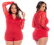 Mapale 7594X Long Sleeve Sleep Romper Color Red