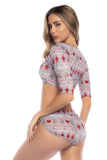 Mapale 7598 Two Piece Pajama Set Color Holiday Print