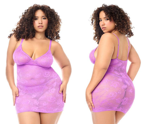 Mapale 7613X Babydoll with matching Panty Color Wild Orchid
