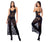 Mapale 7616 Long Gown with matching Panty Garter Belt Color Black