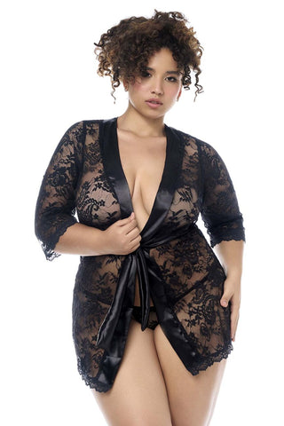 Mapale 7618X Robe with matching Panty Color Black