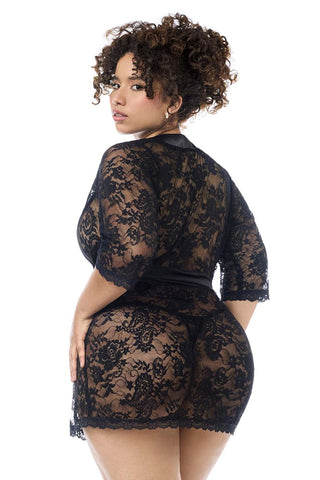 Mapale 7618X Robe with matching Panty Color Black