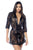 Mapale 7618 Robe with matching Panty Color Black