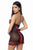 Mapale 7619 Robe with matching Panty Color Black-Red