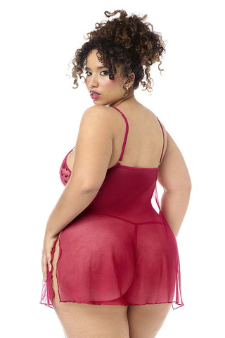 Mapale 7620X Babydoll with matching Panty Color Red