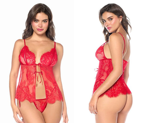 Mapale 7621 Babydoll with matching Panty Color Red