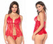 Mapale 7621 Babydoll with matching Panty Color Red
