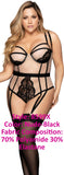 Mapale 8599X Peek-A-Boo Teddy Color Nude-Black