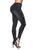 Mapale D1917 Butt Lifting Jeans with Side Satin Strip Detail Color Black