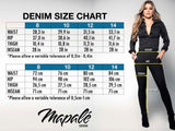 Mapale D1918 High Waist Butt-Lifting Jeans with Back Bodice Detail Color Black