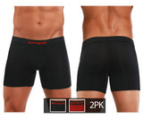 Papi 626185-982 Cool2 2PK Solid Boxer Briefs Color Black-Red