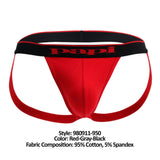 Papi 980911-950 3PK Cotton Stretch Jockstrap Color Red-Gray-Black