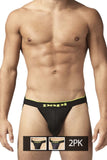 Papi UMPA049 2PK Microflex Jockstrap Color Charcoal-Leopard