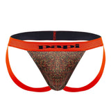 Papi UMPA051 Fashion Microflex Brazilian Jockstrap Color Orange Pixel Print