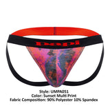 Papi UMPA051 Fashion Microflex Brazilian Jockstrap Color Sunset Multi Print