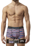 Papi UMPA076 2PK Microflex Brazilian Trunks Color Waves-Black