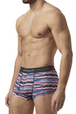 Papi UMPA076 2PK Microflex Brazilian Trunks Color Waves-Black