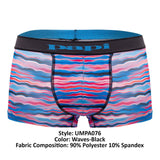 Papi UMPA076 2PK Microflex Brazilian Trunks Color Waves-Black