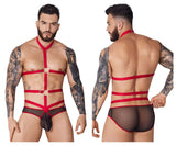 Pikante PIK 1084 Lips Harness Briefs Color Red