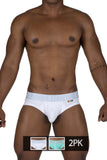 Private Structure EPUT4385 Pride 2PK Mid Waist Mini Briefs Color White-Green