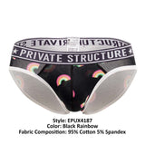 Private Structure EPUX4187 Pride Mini Briefs Color Black Rainbow