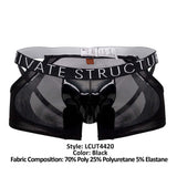 Private Structure LCUT4420 Alpha Low Waist Mesh Back Jockstrap Trunks Color Black