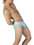 Private Structure PBUT4378 Bamboo Mid Waist Mini Briefs Color Bright Cyan