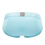 Private Structure PBUT4378 Bamboo Mid Waist Mini Briefs Color Bright Cyan