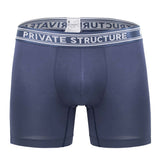 Private Structure PBUT4380 Bamboo Mid Waist Boxer Briefs Color Citadel Blue