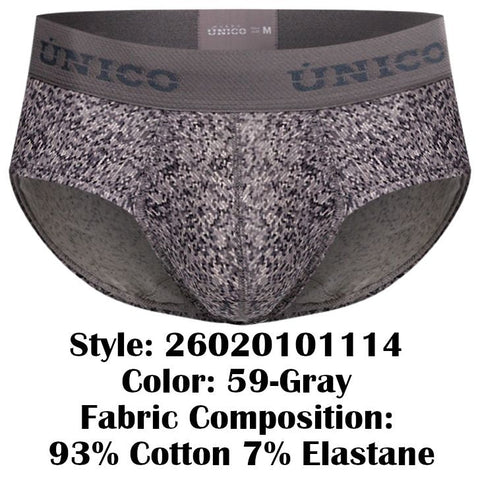 Unico 26020101114 Suede Briefs Color 59-Gray
