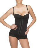 Vedette 136 Megane Open Bust Bodysuit w/ Lace Trim Color Black