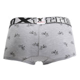 Xtremen 51437C Cycling Print Boxer Briefs Color Light Gray