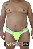 Xtremen 91031X-3 3PK Thongs Color Green-White-Fuchsia