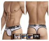 Xtremen 91036-3 3PK Thongs Color White-Gray-Blue