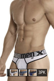 Xtremen 91036-3 3PK Thongs Color White-Gray-Blue