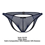 Xtremen 91153 Tulle mesh Jockstrap Color Navy