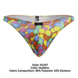 Xtremen 91247 Printed Thongs Color Bubbles