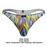 Xtremen 91247 Printed Thongs Color Waves
