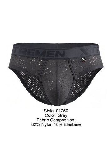 Xtremen 91250 Microfiber Mesh Briefs Color Gray
