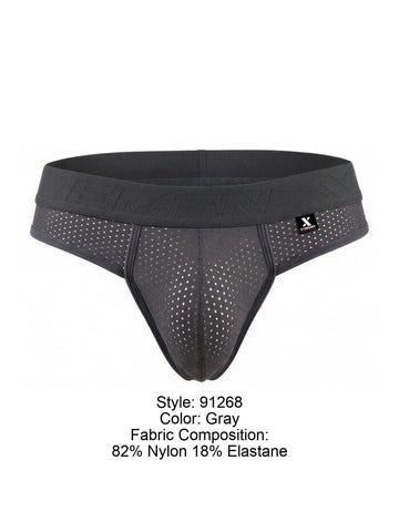 Xtremen 91268 Microfiber Mesh Thongs Color Gray