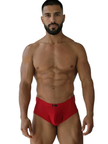 Xtremen 91269 Microfiber Mesh Briefs Color Red